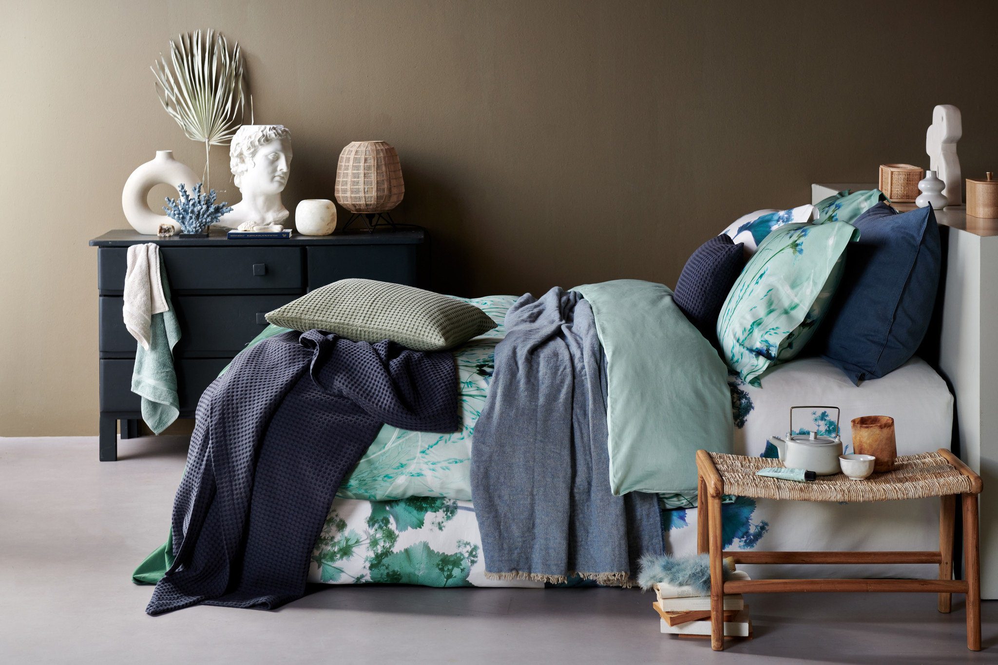Комплект постельного белья WASHED COTTON Storm blue